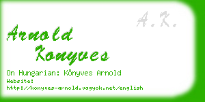 arnold konyves business card
